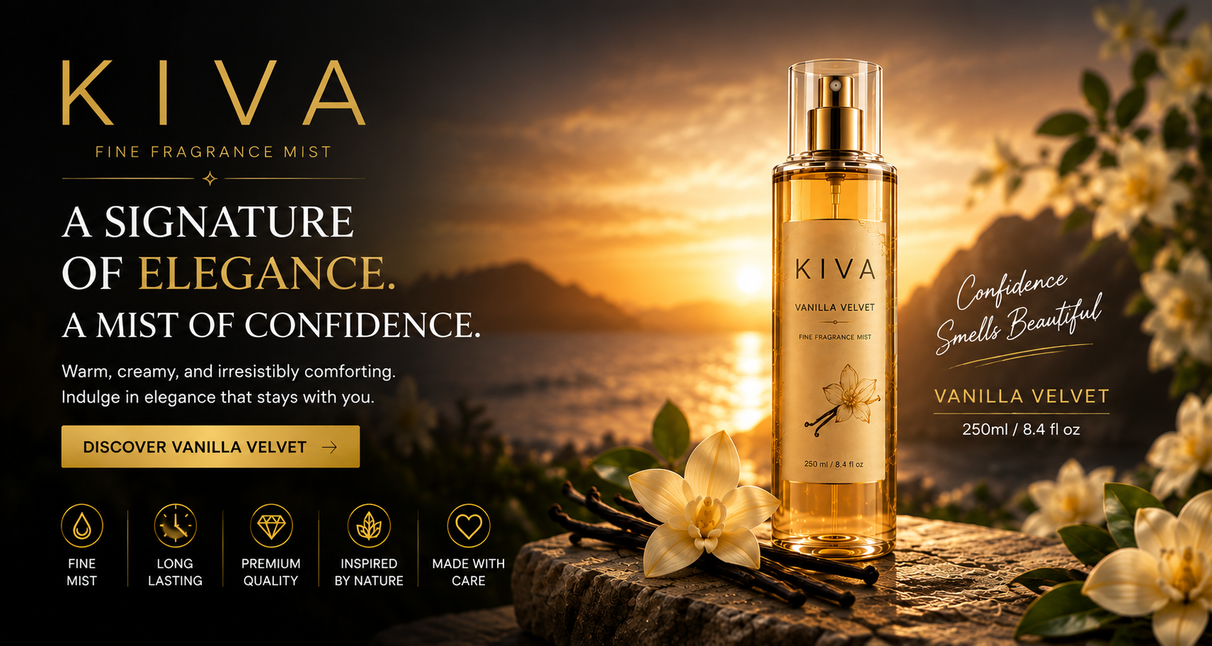 KIVA Fine Fragrance Mist — A signature of elegance, a mist of confidence